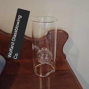 Wolfard Glass Blowing Company Hand Blown 9" Glass Oil Lamp